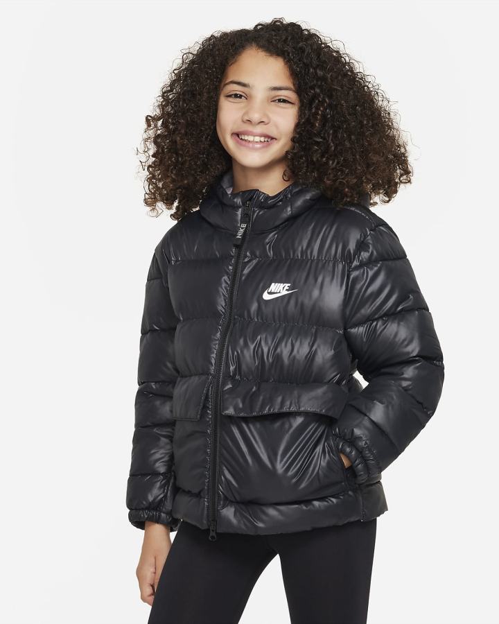Chaquetas Nike Sportswear Therma-FIT Kids Insulated Niño Negras Blancas | LRCIE-0197