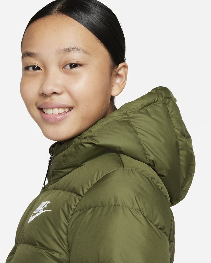 Chaquetas Nike Sportswear Therma-FIT Kids Down-Fill Niño Verde Blancas | RTBFW-7624