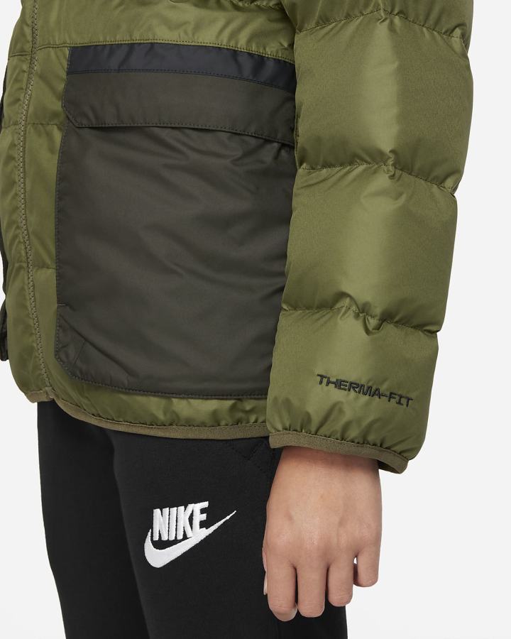 Chaquetas Nike Sportswear Therma-FIT Kids Down-Fill Niño Verde Blancas | RTBFW-7624