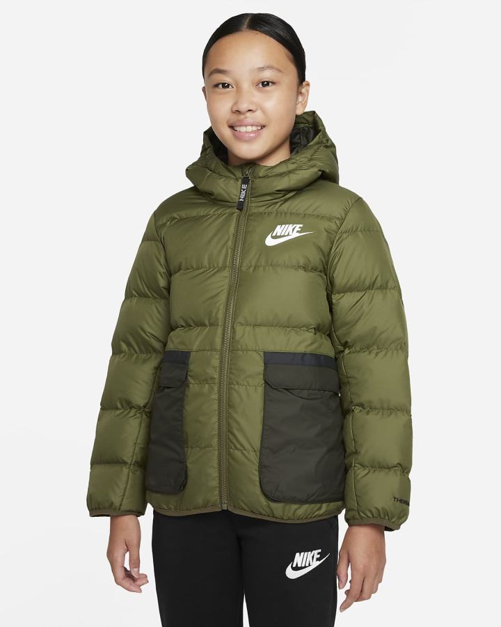 Chaquetas Nike Sportswear Therma-FIT Kids Down-Fill Niño Verde Blancas | RTBFW-7624