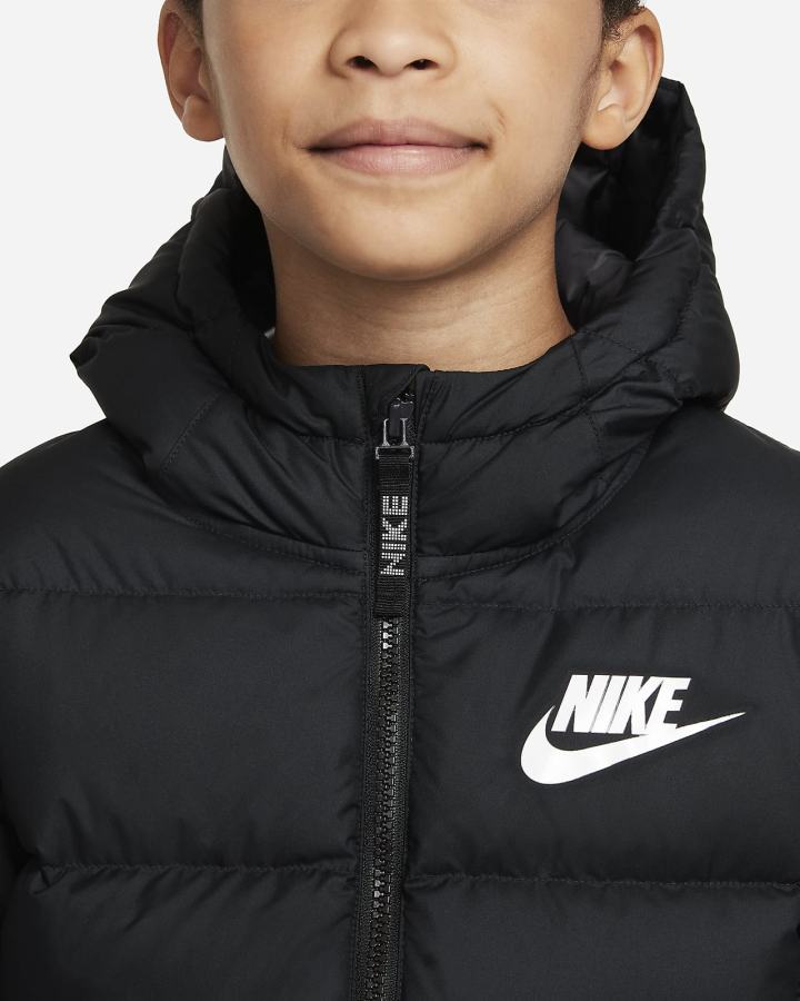 Chaquetas Nike Sportswear Therma-FIT Kids Down-Fill Niño Negras Blancas | YLFGQ-6384