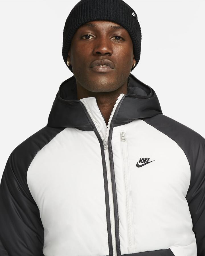 Chaquetas Nike Sportswear Therma-FIT Legacy Hooded Hombre Gris Oscuro Negras | MZNLC-9082