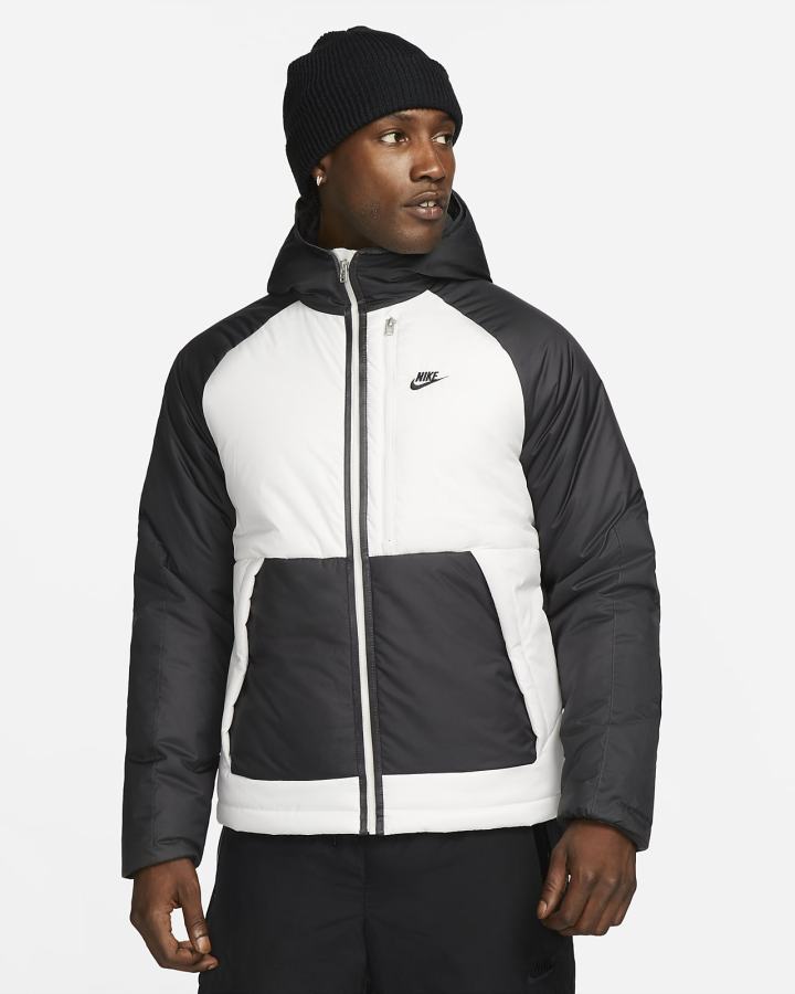Chaquetas Nike Sportswear Therma-FIT Legacy Hooded Hombre Gris Oscuro Negras | MZNLC-9082