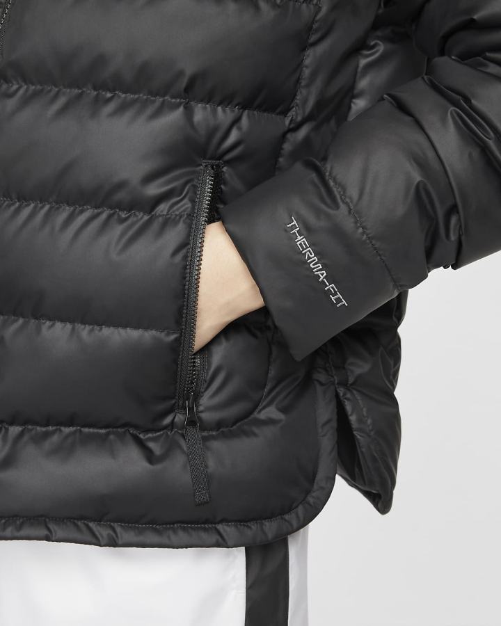 Chaquetas Nike Sportswear Therma-FIT Repel Windrunner Mujer Negras Blancas | SBICF-0238