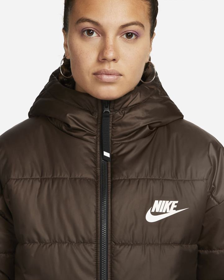 Chaquetas Nike Sportswear Therma-FIT Repel Synthetic-Fill Hooded Mujer Marrones Negras Blancas | SRDIJ-2194