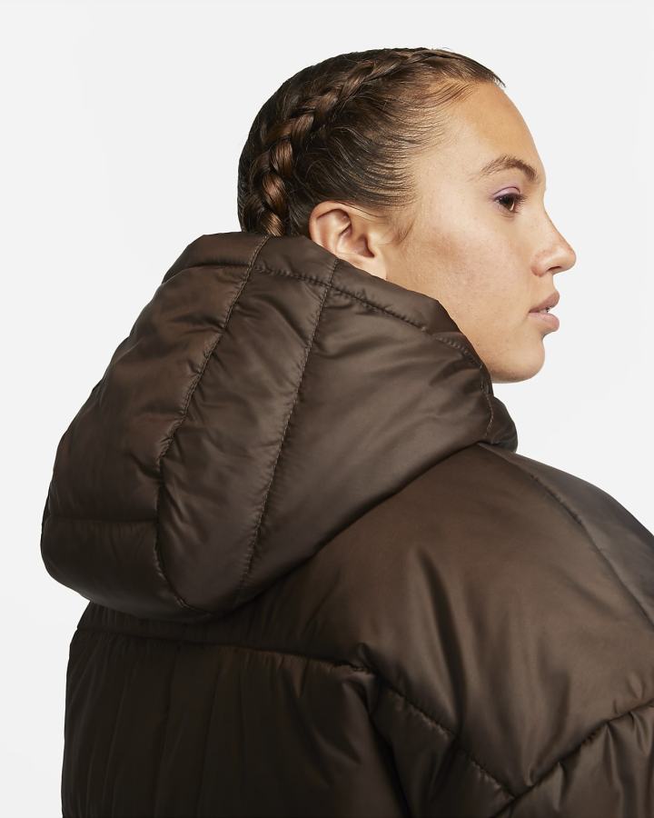 Chaquetas Nike Sportswear Therma-FIT Repel Synthetic-Fill Hooded Mujer Marrones Negras Blancas | SRDIJ-2194