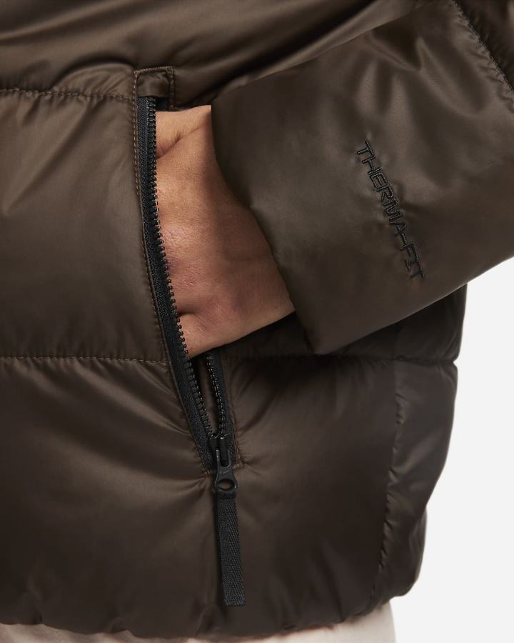 Chaquetas Nike Sportswear Therma-FIT Repel Synthetic-Fill Hooded Mujer Marrones Negras Blancas | SRDIJ-2194