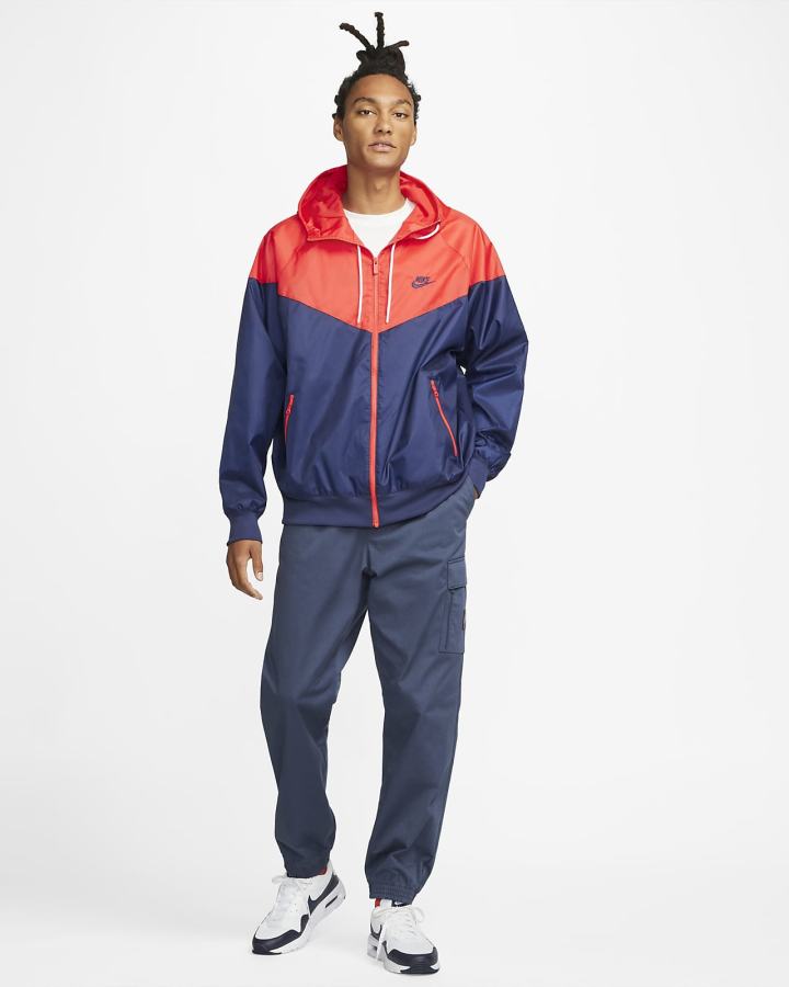 Chaquetas Nike Sportswear Windrunner Hooded Hombre Azul Marino Rojas Claro Azul Marino | CLRBD-4192