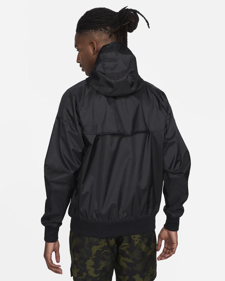 Chaquetas Nike Sportswear Windrunner Hooded Hombre Negras Blancas | LQFEZ-5013