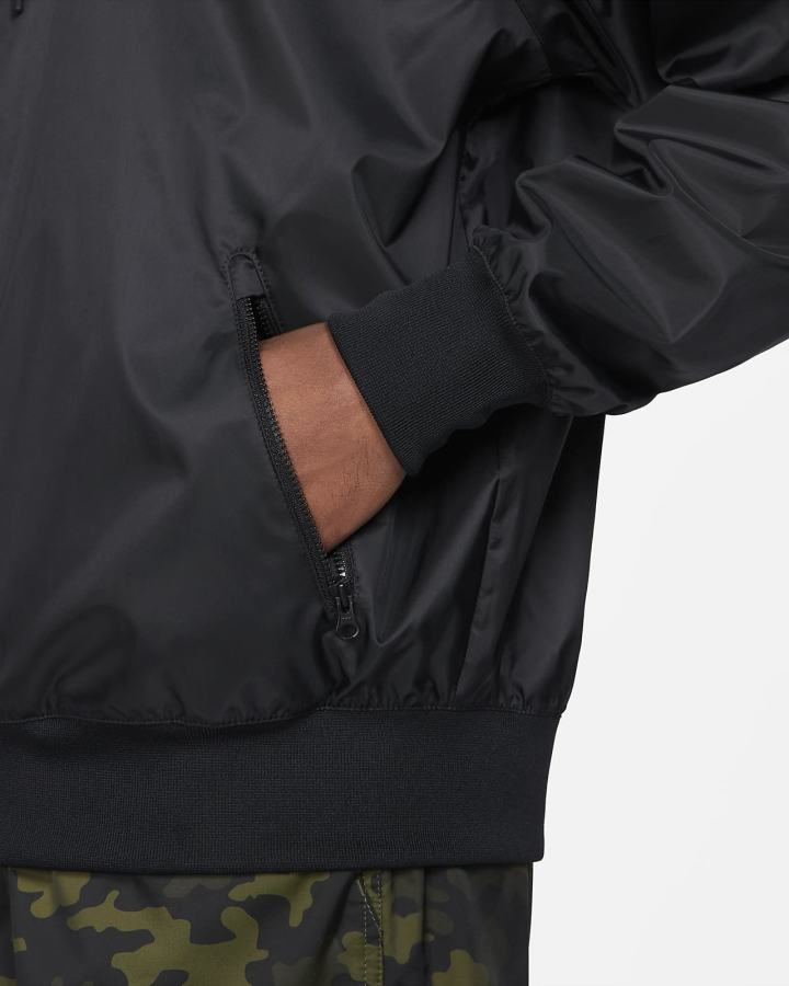 Chaquetas Nike Sportswear Windrunner Hooded Hombre Negras Blancas | LQFEZ-5013