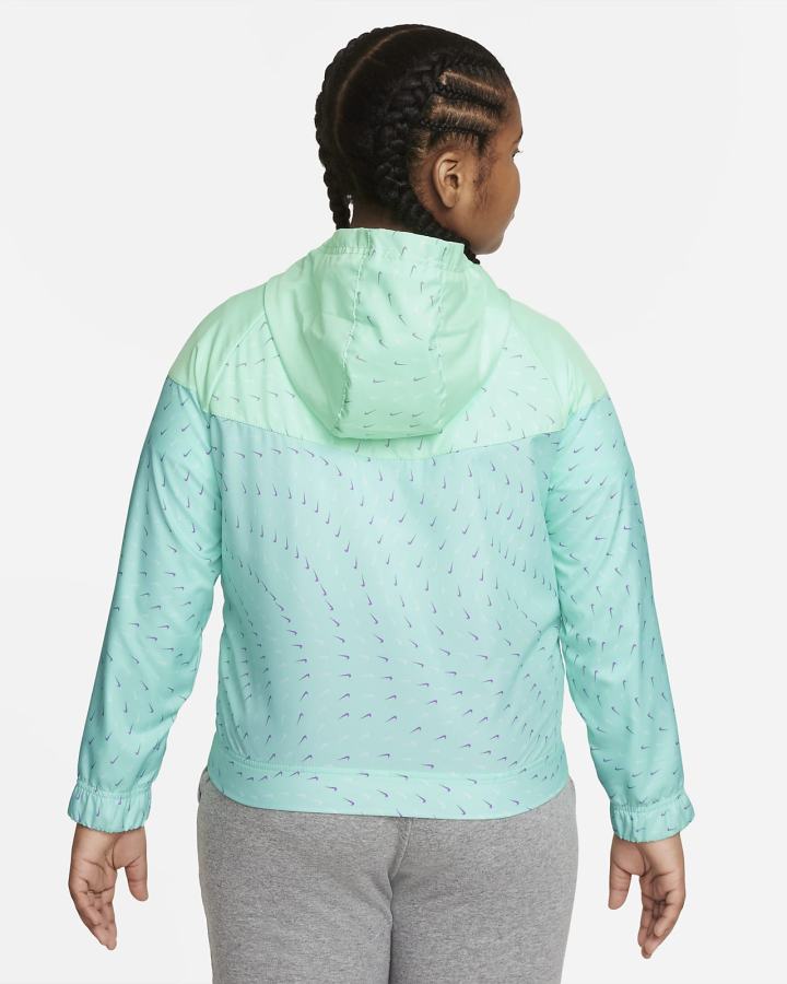 Chaquetas Nike Sportswear Windrunner Kids Full-Zip (Extended Size) Niña Verde Menta Moradas | JQFHT-2760