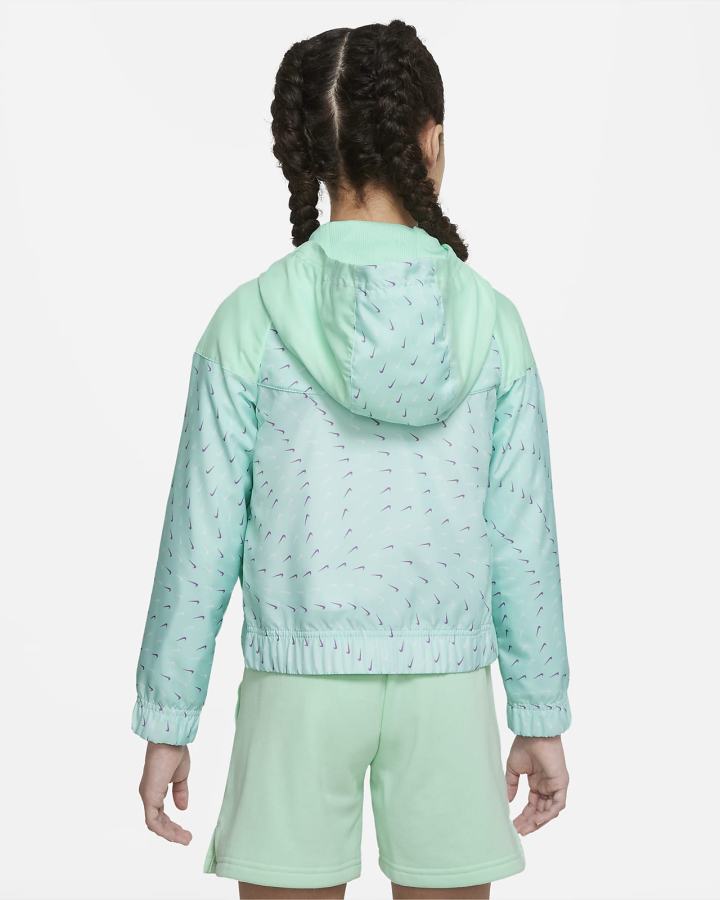Chaquetas Nike Sportswear Windrunner Kids Full-Zip (Extended Size) Niña Verde Menta Moradas | KFEDU-2749