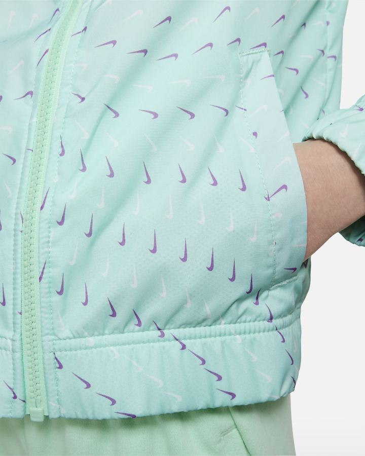Chaquetas Nike Sportswear Windrunner Kids Full-Zip (Extended Size) Niña Verde Menta Moradas | KFEDU-2749