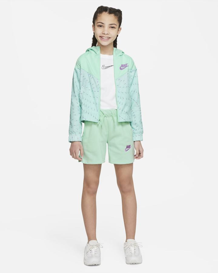 Chaquetas Nike Sportswear Windrunner Kids Full-Zip (Extended Size) Niña Verde Menta Moradas | KFEDU-2749