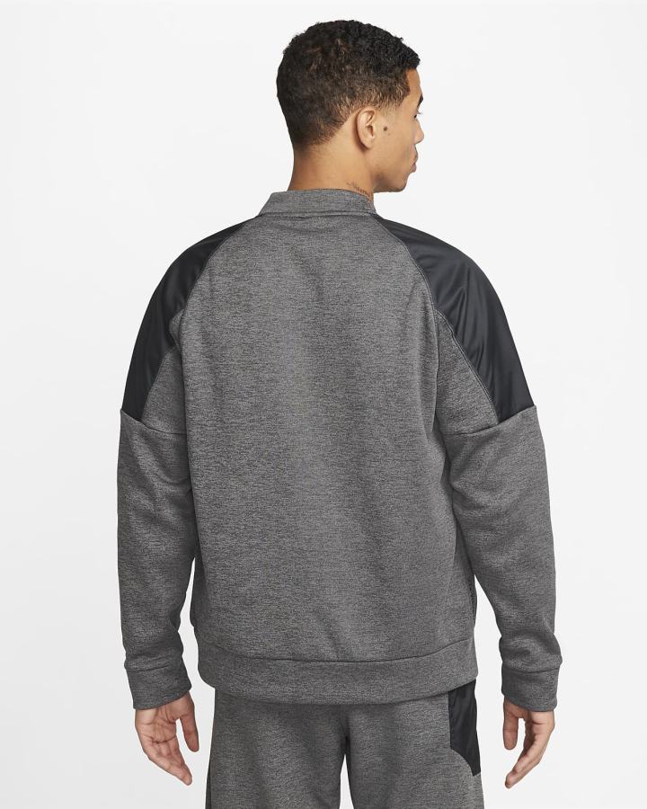 Chaquetas Nike Therma-FIT Training Full-Zip Bomber Hombre Gris Negras | RNIKC-7453