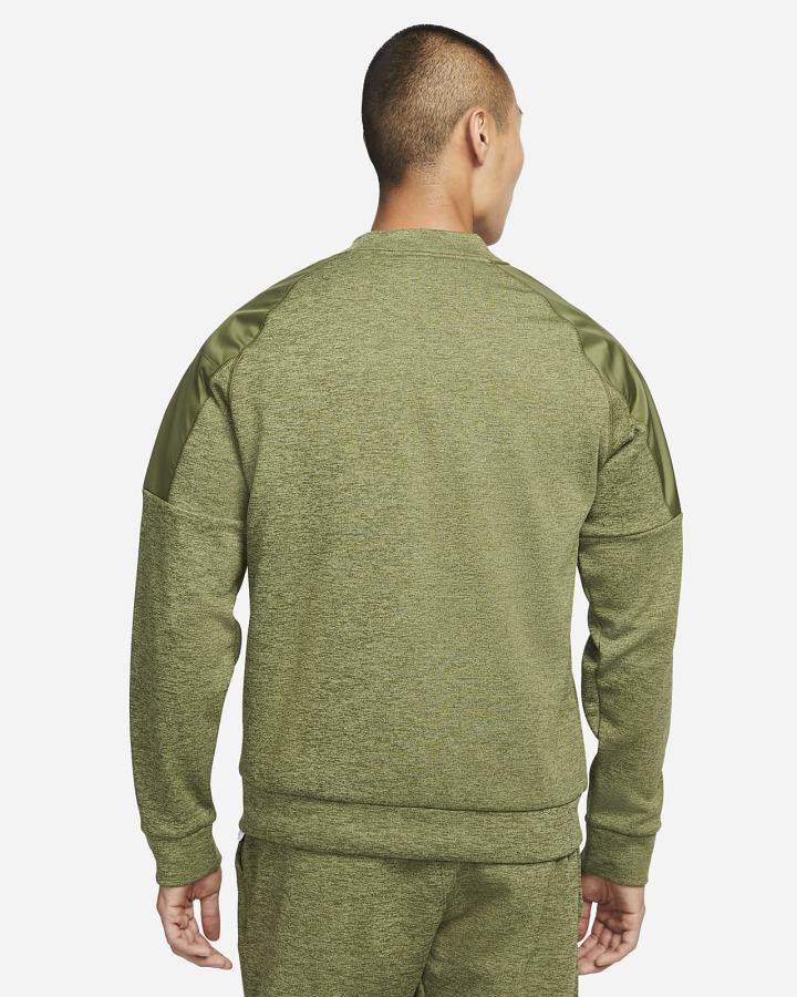 Chaquetas Nike Therma-FIT Training Full-Zip Bomber Hombre Verde Negras | ZKROD-1690