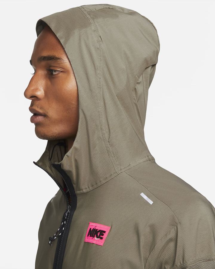 Chaquetas Nike Windrunner D.Y.E. Running Hombre Verde Oliva Gris Rosas Blancas | COSLZ-8629