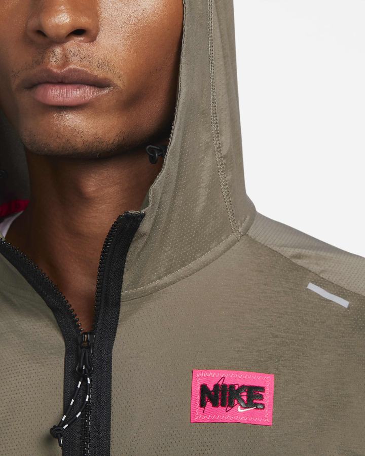 Chaquetas Nike Windrunner D.Y.E. Running Hombre Verde Oliva Gris Rosas Blancas | COSLZ-8629