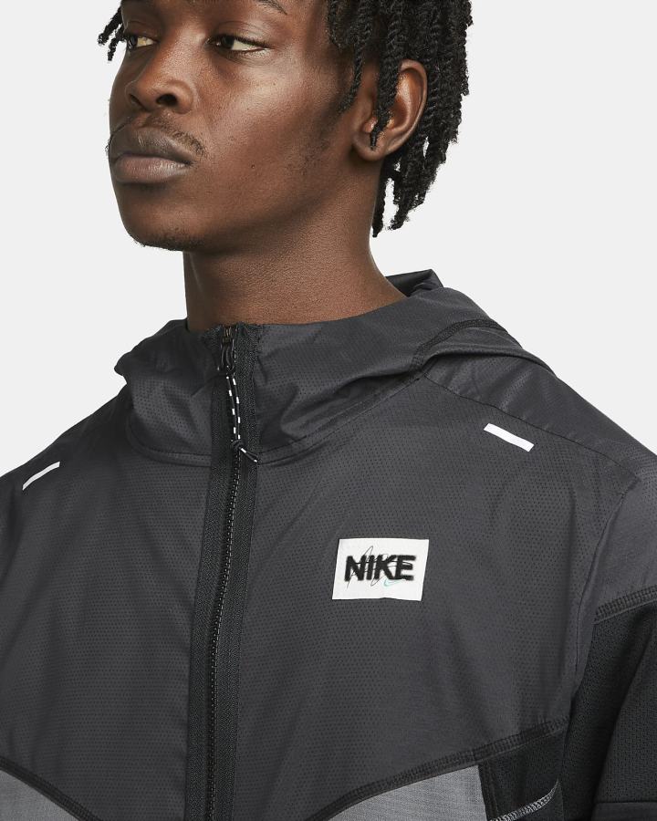 Chaquetas Nike Windrunner D.Y.E. Running Hombre Negras Gris | QRMHT-9835