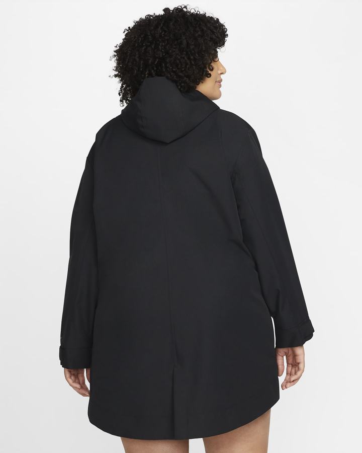 Chaquetas Parka Nike Sportswear Essential Storm-FIT Woven (Plus Size) Mujer Negras Blancas | MCHLA-9062