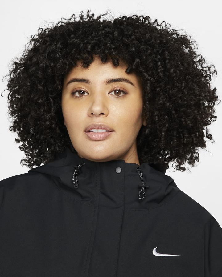 Chaquetas Parka Nike Sportswear Essential Storm-FIT Woven (Plus Size) Mujer Negras Blancas | MCHLA-9062