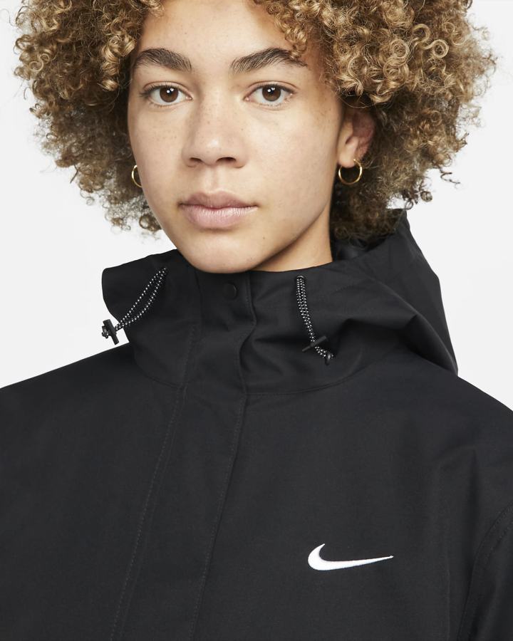 Chaquetas Parka Nike Sportswear Essential Storm-FIT Woven (Plus Size) Mujer Negras Blancas | ZUYNE-0673