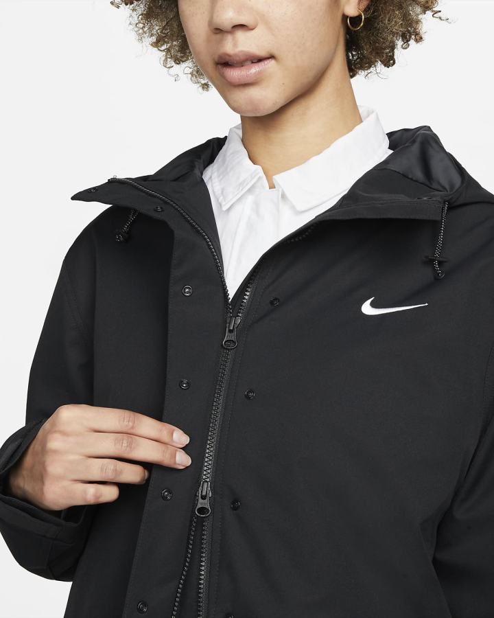 Chaquetas Parka Nike Sportswear Essential Storm-FIT Woven (Plus Size) Mujer Negras Blancas | ZUYNE-0673
