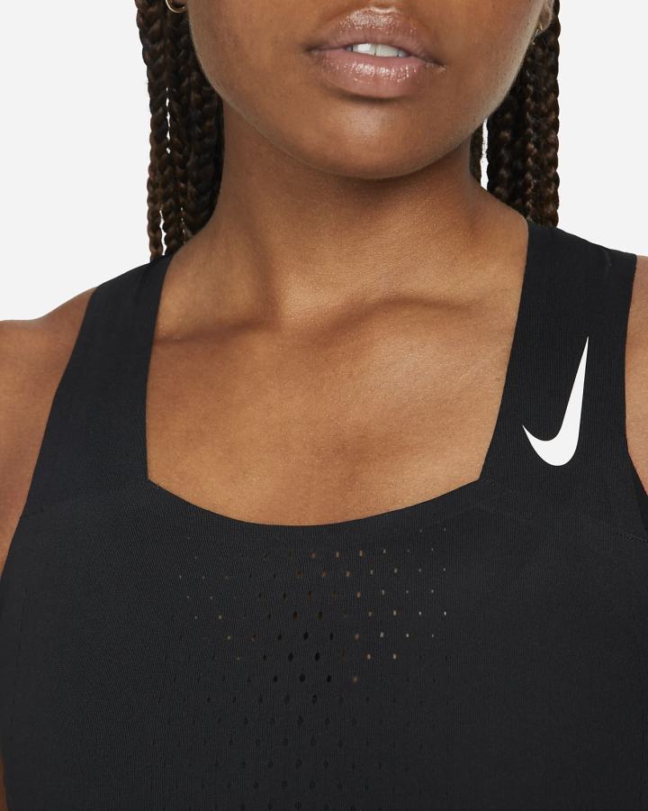 Crop Top Nike Dri-FIT ADV AeroSwift Running Crop Top Mujer Negras Blancas | NMWSU-0348