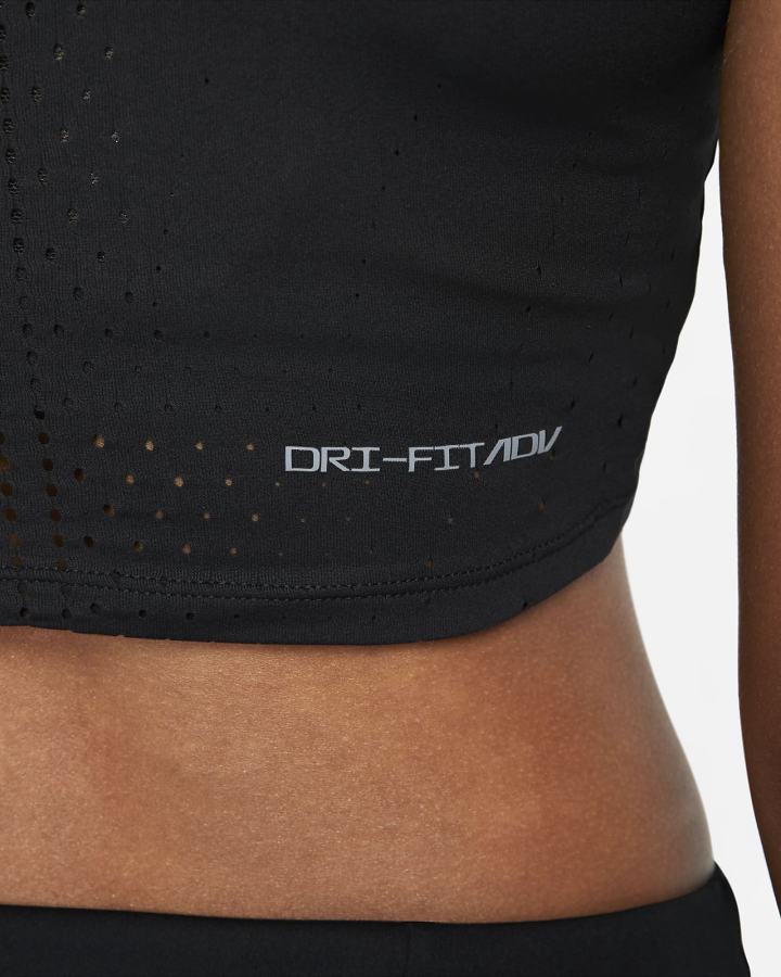 Crop Top Nike Dri-FIT ADV AeroSwift Running Crop Top Mujer Negras Blancas | NMWSU-0348