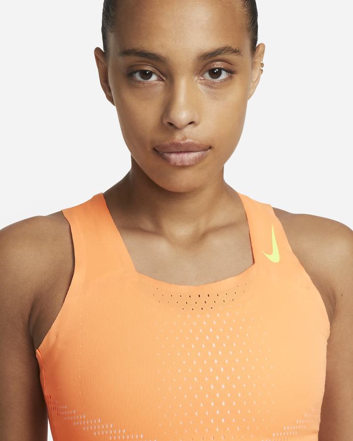 Crop Top Nike Dri-FIT ADV AeroSwift Running Crop Top Mujer Coral Creme Verde | WJNDA-5246