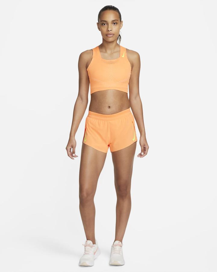 Crop Top Nike Dri-FIT ADV AeroSwift Running Crop Top Mujer Coral Creme Verde | WJNDA-5246