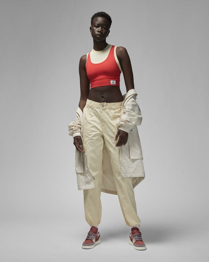 Crop Top Nike Jordan Essentials Cropped Top Mujer Rojas | BOFZY-4509