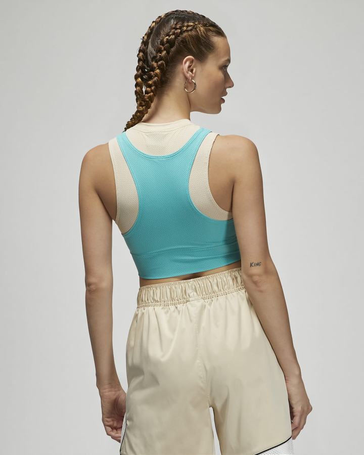 Crop Top Nike Jordan Essentials Cropped Top Mujer Turquesa | NWYJB-7658