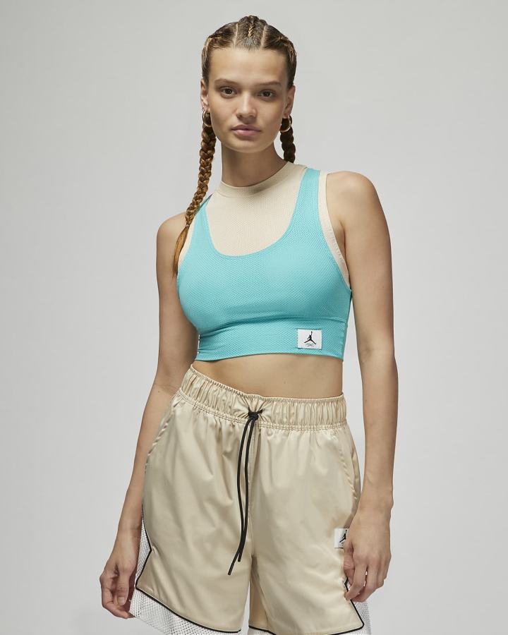 Crop Top Nike Jordan Essentials Cropped Top Mujer Turquesa | NWYJB-7658
