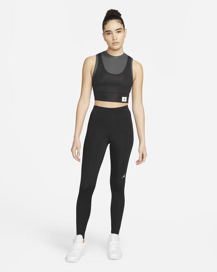 Crop Top Nike Jordan Essentials Cropped Top Mujer Gris Oscuro Negras | PJUOQ-7916