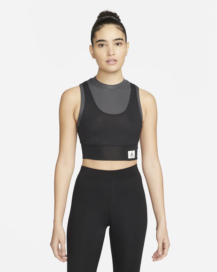 Crop Top Nike Jordan Essentials Cropped Top Mujer Gris Oscuro Negras | PJUOQ-7916