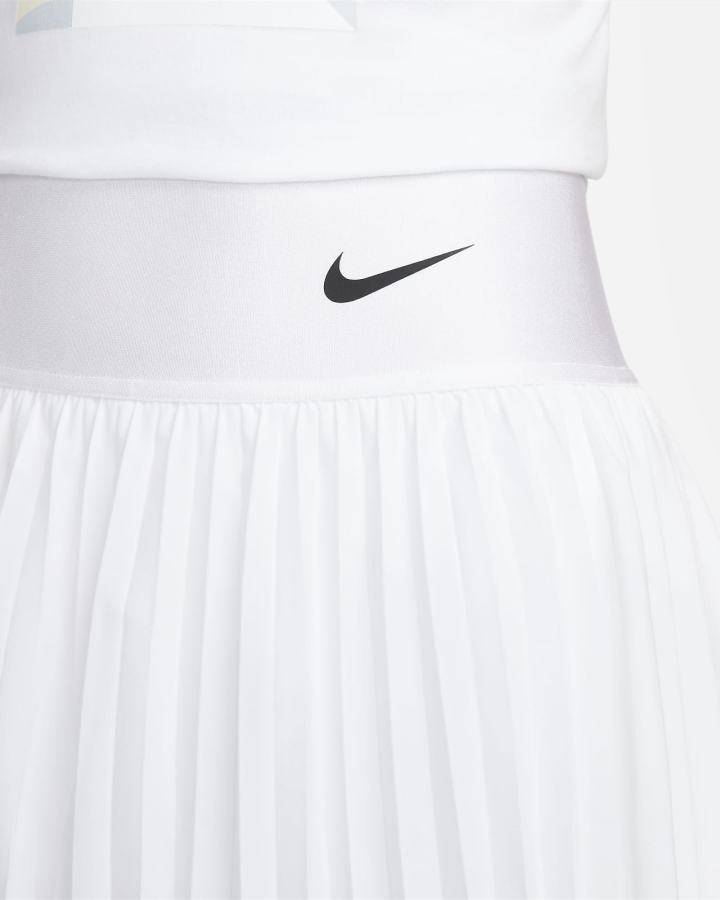 Falda Nike Court Dri-FIT Advantage Plisado Tennis Mujer Blancas Negras | FIBEM-0984