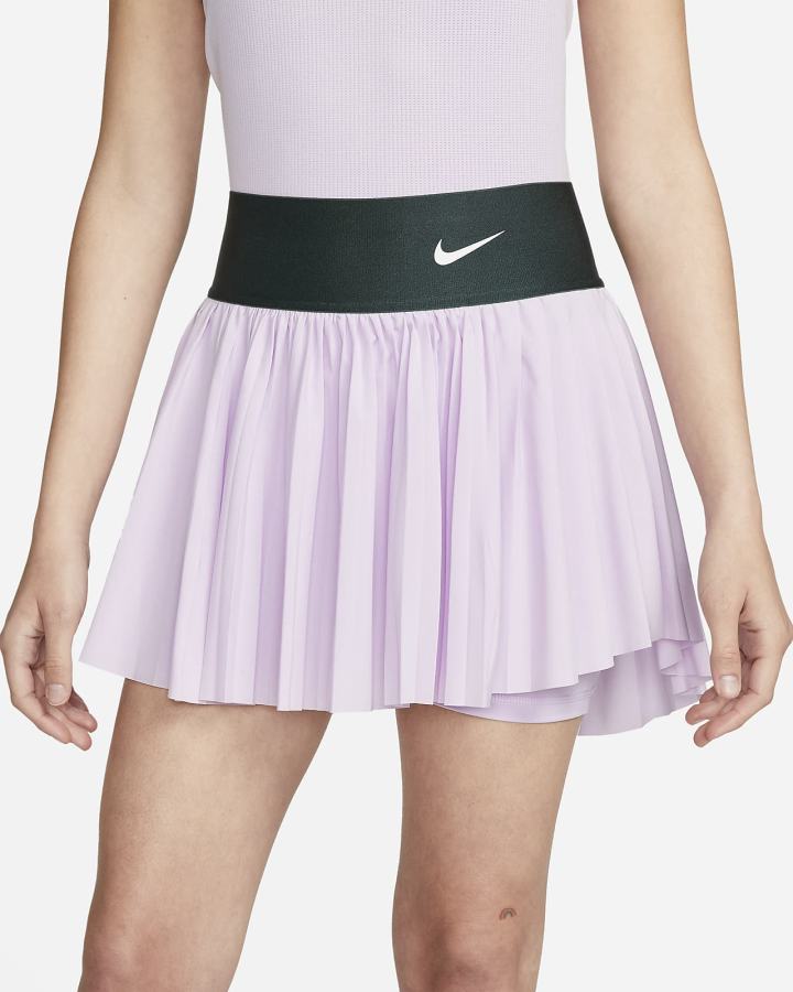 Falda Nike Court Dri-FIT Advantage Plisado Tennis Mujer Verde Blancas | UKWHE-9705