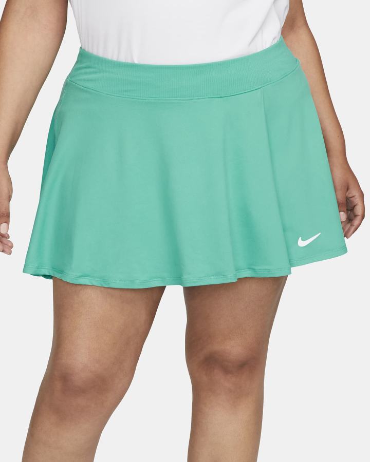 Falda Nike Court Dri-FIT Victory Flouncy Tennis (Plus Size) Mujer Turquesa Blancas | BTSYV-7590