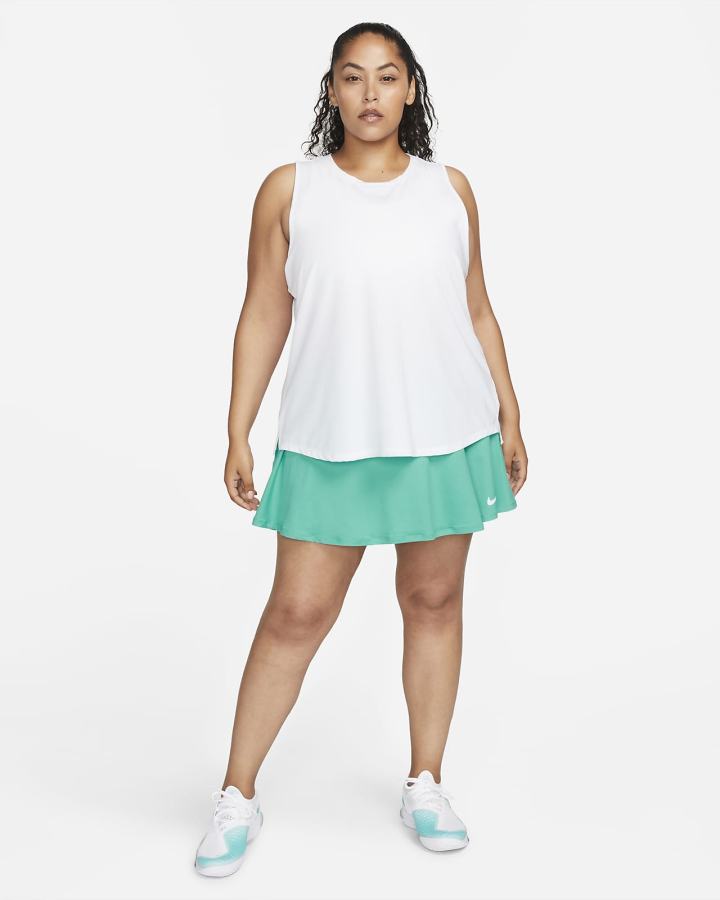 Falda Nike Court Dri-FIT Victory Flouncy Tennis (Plus Size) Mujer Turquesa Blancas | BTSYV-7590