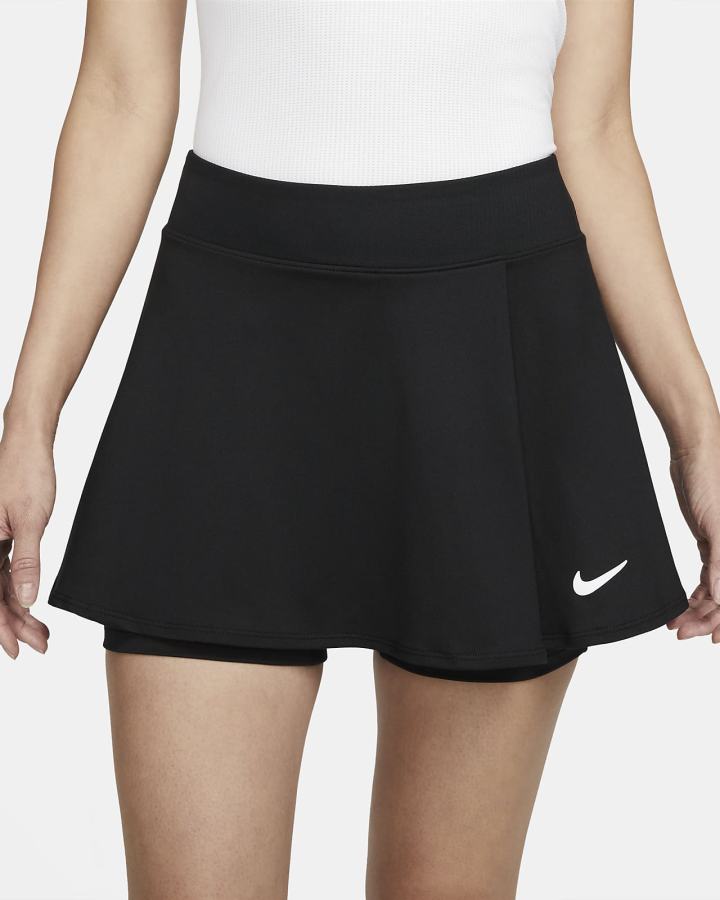 Falda Nike Court Dri-FIT Victory Flouncy Tennis (Plus Size) Mujer Negras Blancas | CQEBY-5389