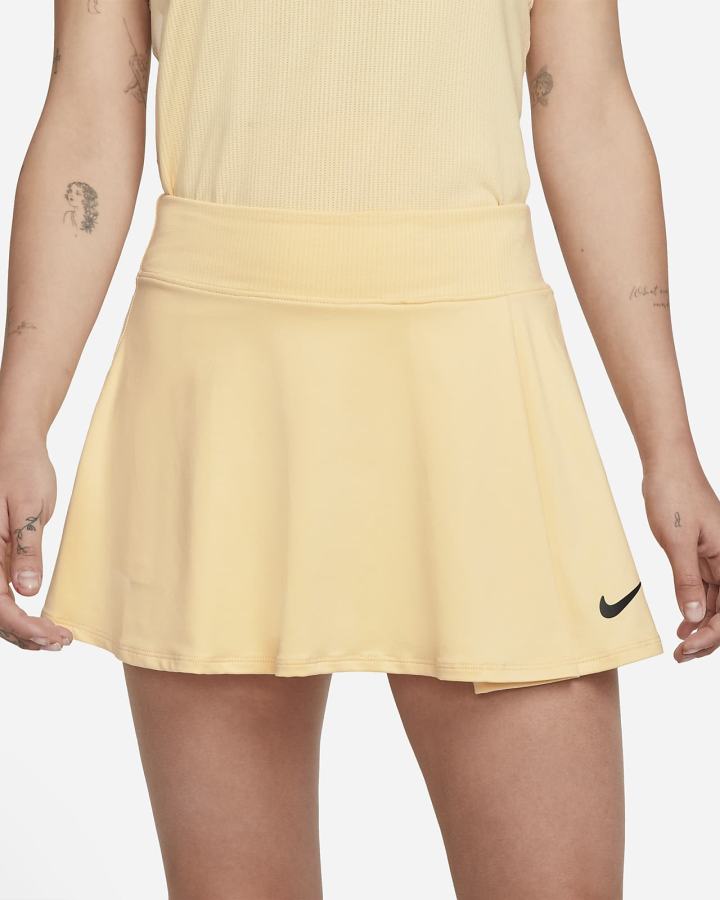 Falda Nike Court Dri-FIT Victory Flouncy Tennis (Plus Size) Mujer Amarillo Claro Negras | DSBMW-4108