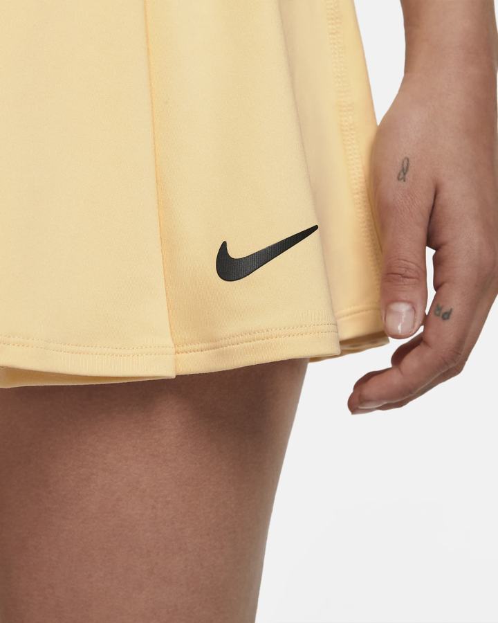 Falda Nike Court Dri-FIT Victory Flouncy Tennis (Plus Size) Mujer Amarillo Claro Negras | DSBMW-4108