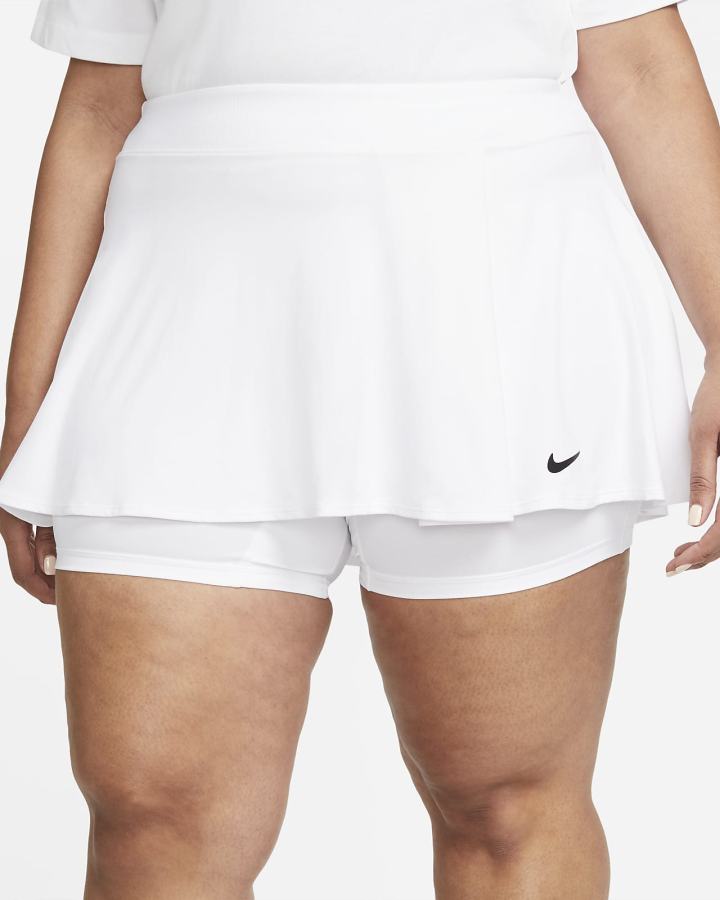 Falda Nike Court Dri-FIT Victory Flouncy Tennis (Plus Size) Mujer Blancas Negras | KECBM-2013