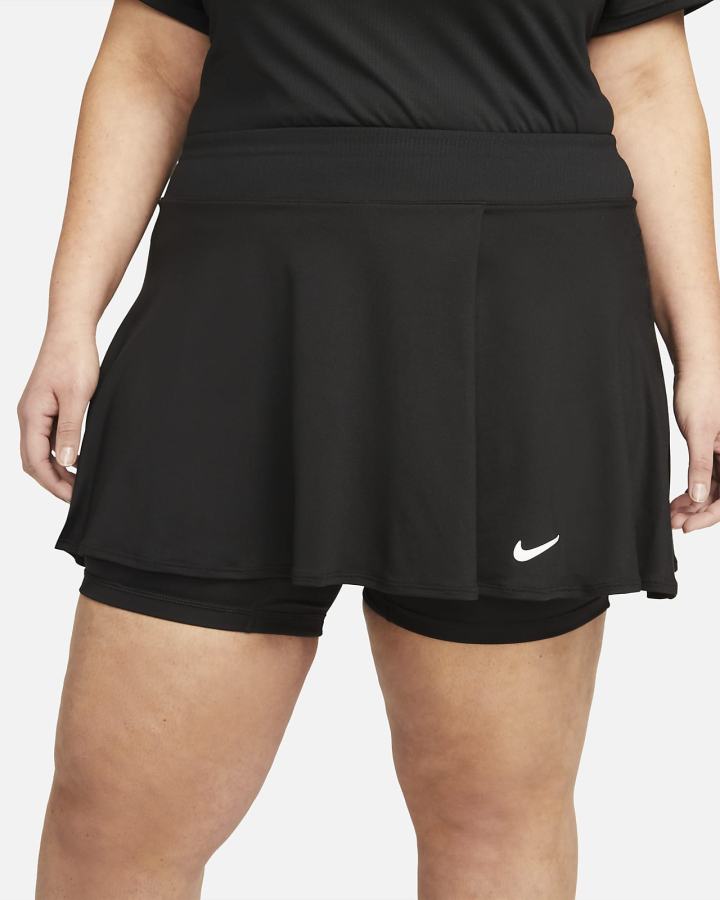 Falda Nike Court Dri-FIT Victory Flouncy Tennis (Plus Size) Mujer Negras Blancas | PUAGC-2104