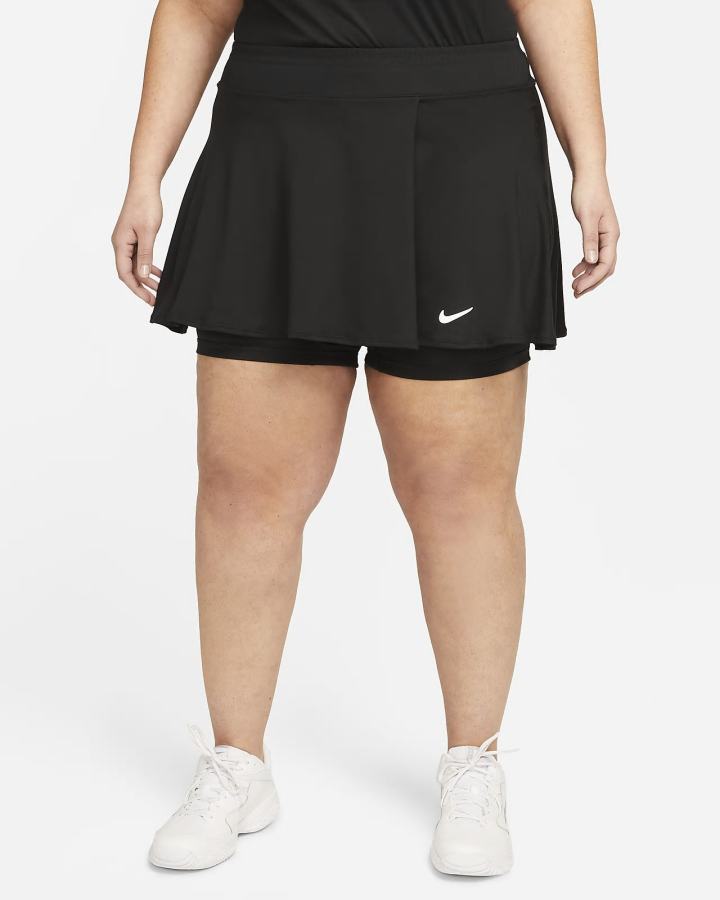 Falda Nike Court Dri-FIT Victory Flouncy Tennis (Plus Size) Mujer Negras Blancas | PUAGC-2104