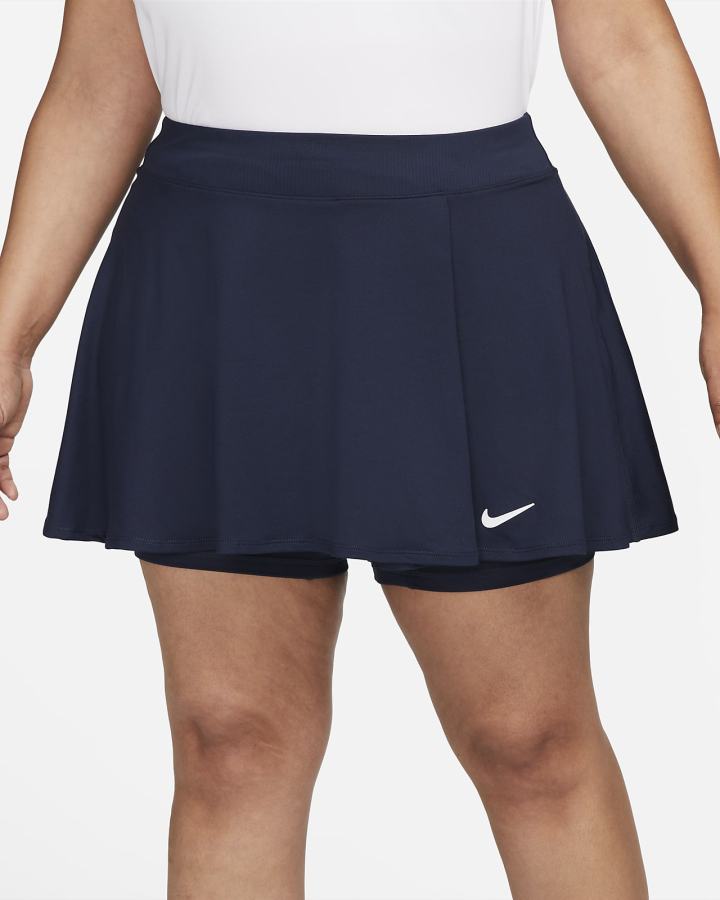Falda Nike Court Dri-FIT Victory Flouncy Tennis (Plus Size) Mujer Obsidian Blancas | YPFSQ-9372