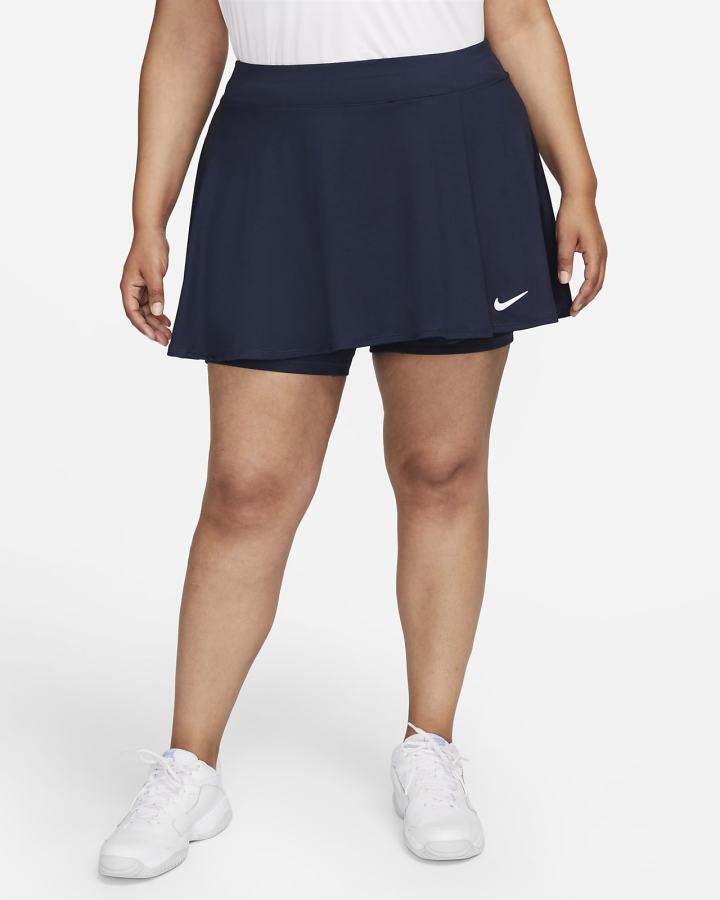 Falda Nike Court Dri-FIT Victory Flouncy Tennis (Plus Size) Mujer Obsidian Blancas | YPFSQ-9372