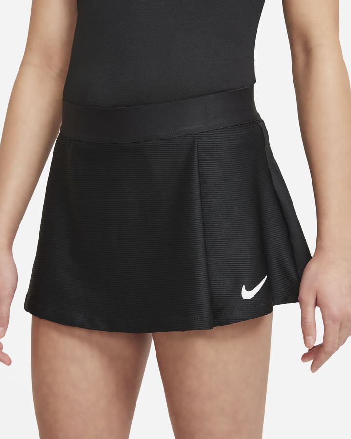 Falda Nike Court Dri-FIT Victory Kids Tennis Niña Negras Blancas | AIJVL-6372