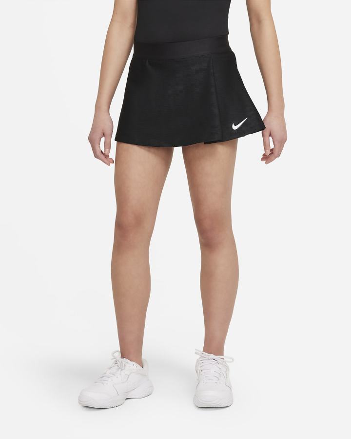 Falda Nike Court Dri-FIT Victory Kids Tennis Niña Negras Blancas | AIJVL-6372